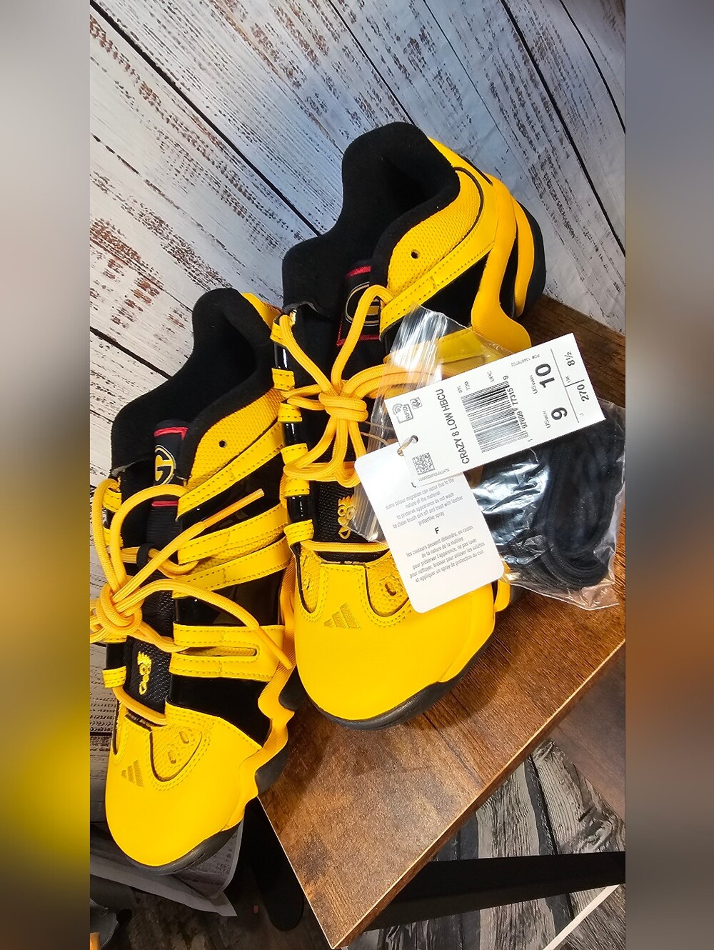Adidas Crazy 8 Low HBCU Shoes Yellow Black Basketball Sneakers Men's 9 W Sz 10